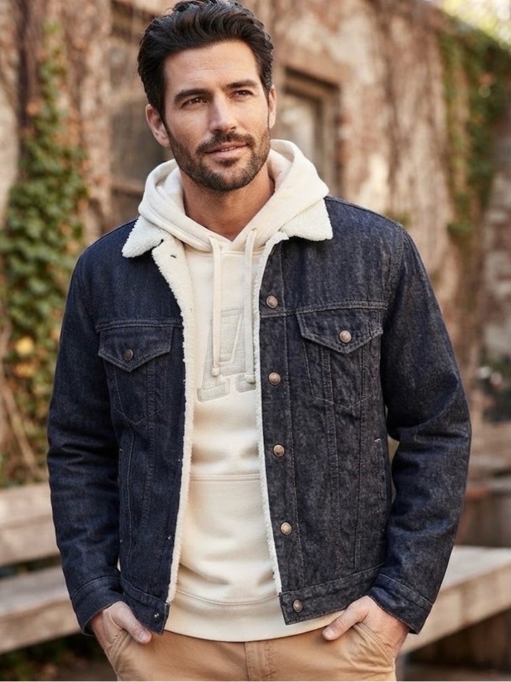 GAP 1969 Men’s Sherpa Lined Denim Trucker Jacket Size Small